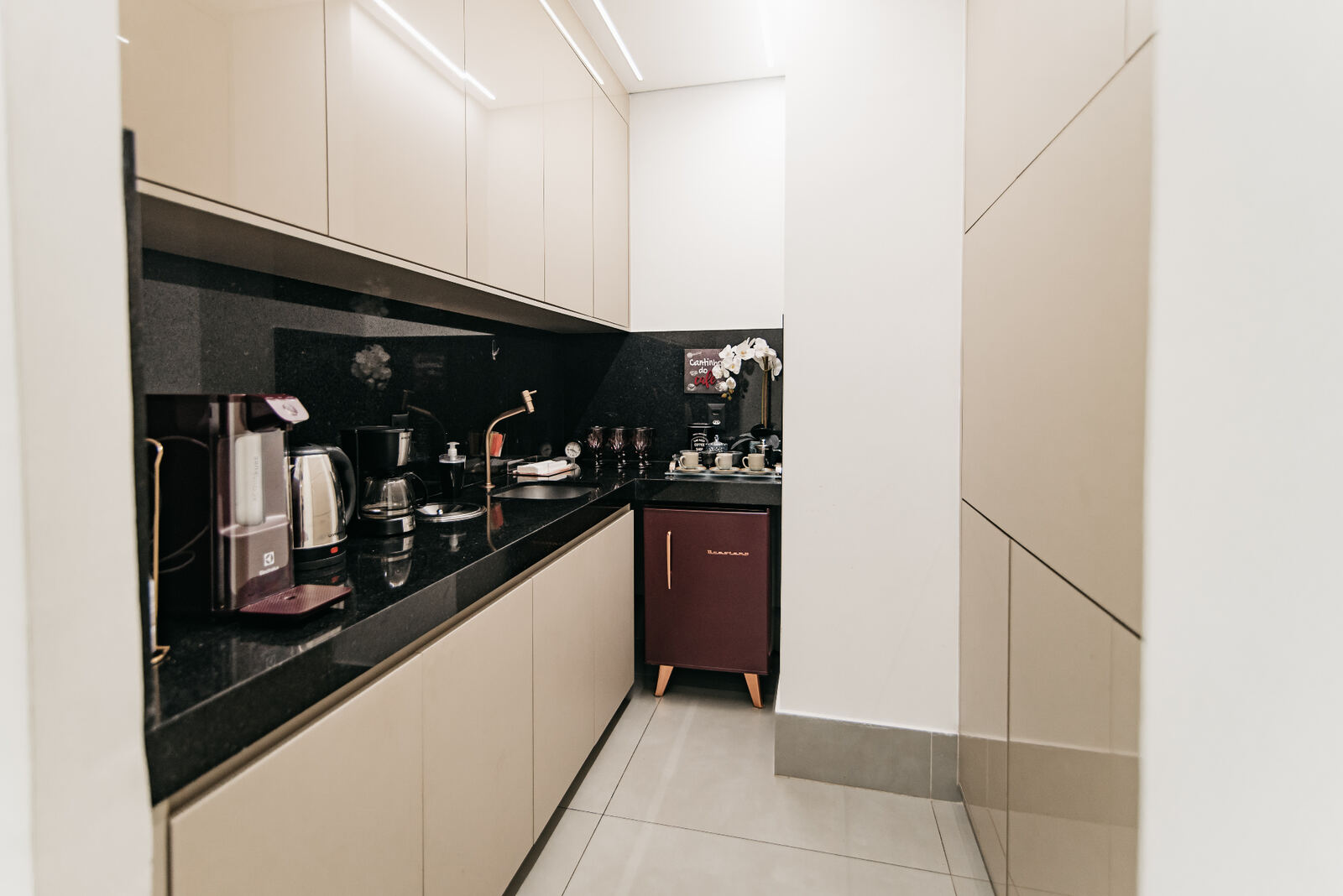 Cantinho do café para pacientes